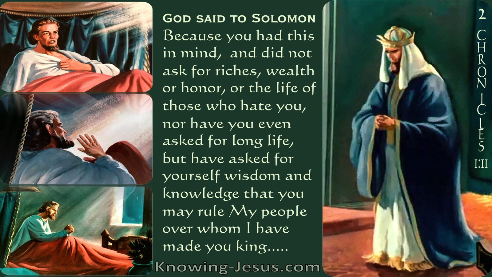 2 Chronicles 1:11 God Spoke To Solomon (green)